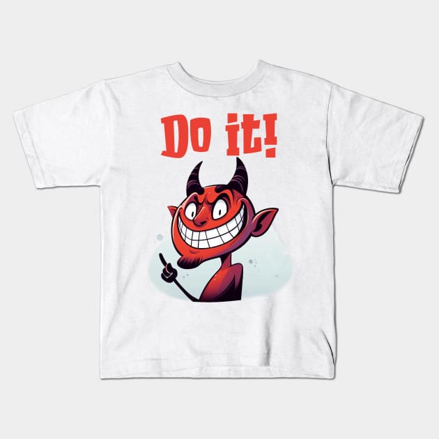 Devil made me do it Illustration Kids T-Shirt by Dmytro